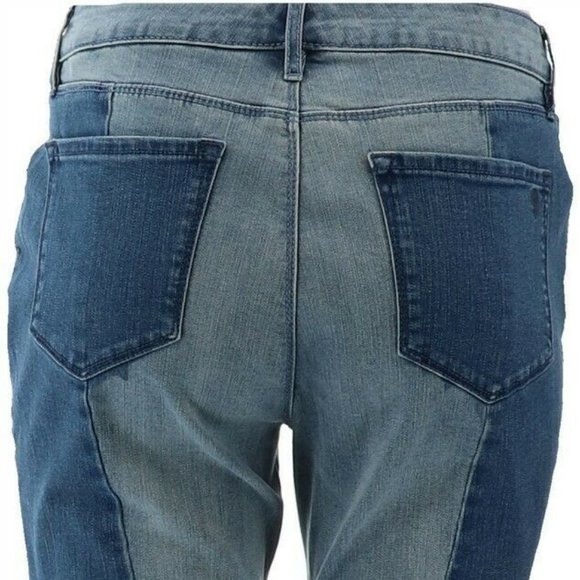 NWT MARTHA STEWART SEAMED PANEL LIGHT INDIGO ANKLE JEANS 22P - Picture 6 of 12